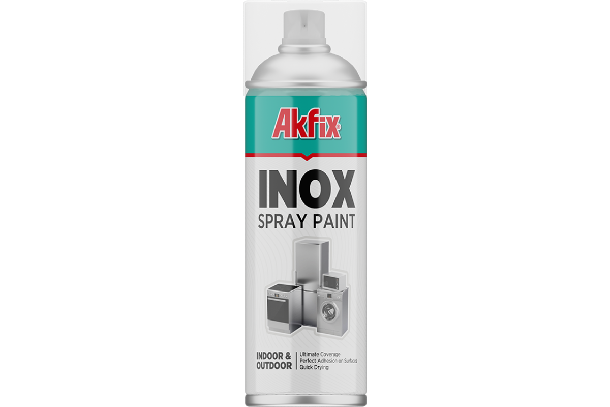 Inox purškiami dažai 400 ml - dažai, skirti lakuotų paviršių padengimui ir taisymui, suteikiant nerūdijančio plieno spalvą Inox purškiami dažai 400 ml - dažai, skirti lakuotų paviršių padengimui ir taisymui, suteikiant nerūdijančio plieno spalvą