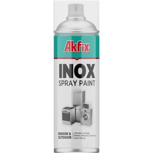 Inox purškiami dažai 400 ml - dažai, skirti lakuotų paviršių padengimui ir taisymui, suteikiant nerūdijančio plieno spalvą Inox purškiami dažai 400 ml - dažai, skirti lakuotų paviršių padengimui ir taisymui, suteikiant nerūdijančio plieno spalvą