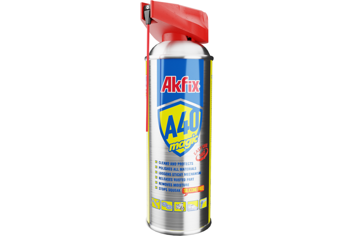 Akfix A40 200 ml – korozijos inhibitorius, tepalas ir daugiafunkcis apsauginis aerozolinis purškalas Akfix A40 200 ml – korozijos inhibitorius, tepalas ir daugiafunkcis apsauginis aerozolinis purškalas