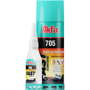 705 (200ml + 50g) Dviejų komponentų greito stingimo SUPER klijai su aktyvatoriumi 705 (200ml + 50g) Dviejų komponentų greito stingimo SUPER klijai su aktyvatoriumi