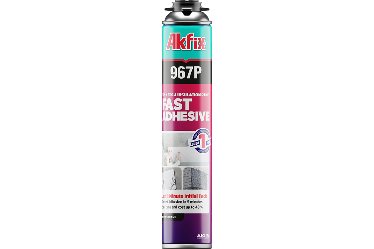 967P Greito sukibimo klijuojančios putos 850g (pistoletui)  967P Greito sukibimo klijuojančios putos 850g (pistoletui)